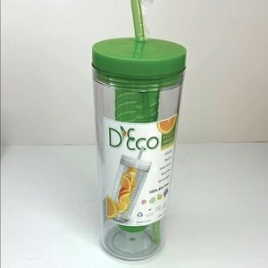 D'Eco Fruit Infuser Water Bottle NEW! 100% BPA Free Infuse Flavor Bottle